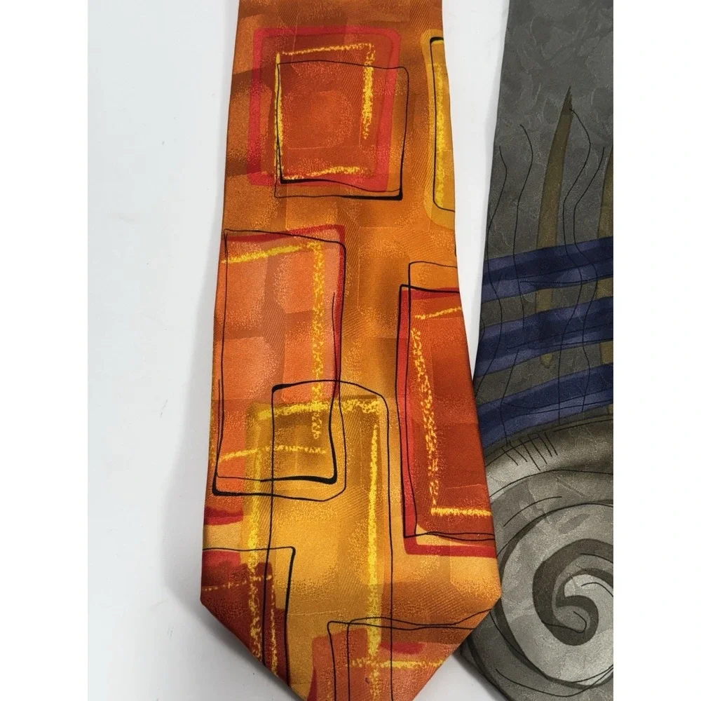 J. GARCIA Lot of 4 100% Silk Ties Watercolor Multicolor‎  Variates